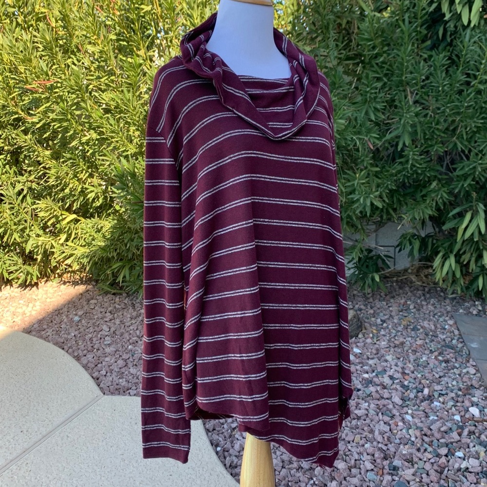 Maroon Striped Sweater